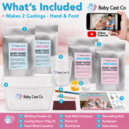 Baby Cast Co Baby Casting Kit - Hand & Foot Keepsake Mold, 2pc, New Mom Gift